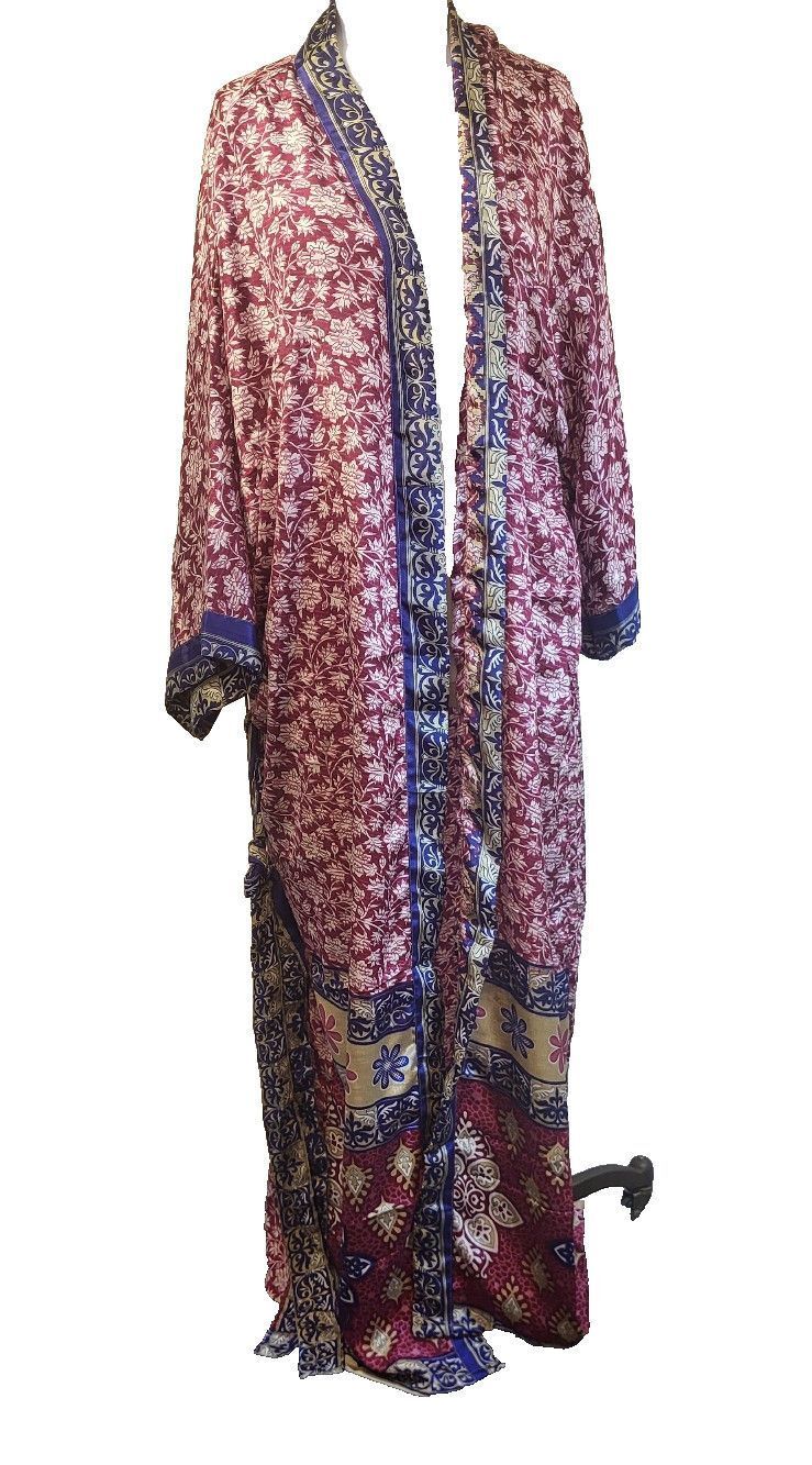 Gorgeous Silk Robe Made From Recycled Saris Kimono Style One Size